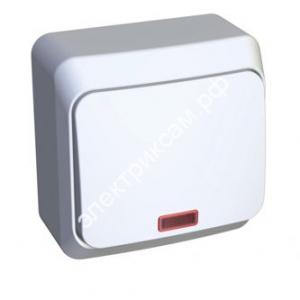 ВА10-005b ЭТЮД-выкл.ОУ однокл.индикация белый 10А Schneider Electric (25 шт в уп.) / 38226 / - картинка 1