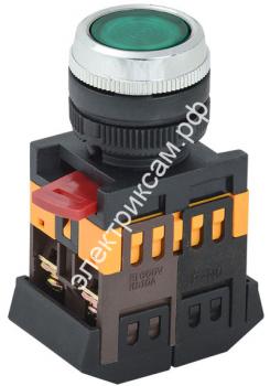 ABLFS-22 злн IР40-кнопка упр.зеленая неон ВА9S Dуст22мм 1з+1р 7.5А 230В / 570491 / - картинка 1