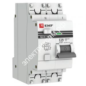 Дифференциальный автомат АД-32 1P+N 25А/30мА (хар. C, тип AC) 4,5кА EKF PROxima / 980026 / - картинка 1