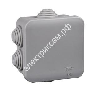 IMT35090нг 70х70h40мм IP55 96шт/кор-коробка ответвительная ОУ с крышкой 6 вводов полипропилен серая Schneider Electric / 4961 - картинка 1