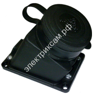106-0400-0104 Розетка наружной установки наклонная 2Р+РЕ, 16А 220-240, с заглушкой, каучук (12шт в уп.) / 3865030 / - картинка 1