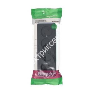 BLNRA000416 розетка О/У 4-ая без заземления без штор. изол.пл.16А 250В антрацит BLANCA (5 шт в уп.) / 421833 / - картинка 1
