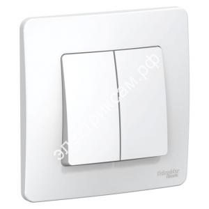 BLNVS006501 2-клавишный выключатель С/У (cх.5) 6А 250В белый BLANCA (10 шт в уп.) / 421002 / - картинка 1