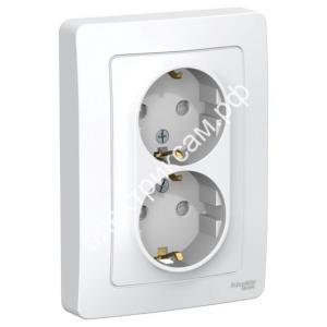BLNRS001121 розетка С/У двойная с заземлением со шторками 16А 250В белый BLANCA (6 шт в уп.) / 421019 / - картинка 1
