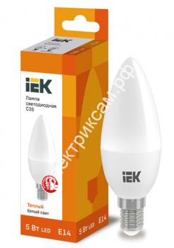 Лампа светодиодная ECO C35 свеча 5Вт 230В 3000К E14 / 2914942 / - картинка 1