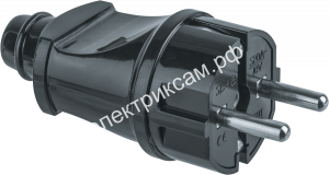 20652 61360 NCA-PL02-16A-E-BL прямая с/з черная Вилка Navigator (1 шт в упак.) / 2092518 / - картинка 1