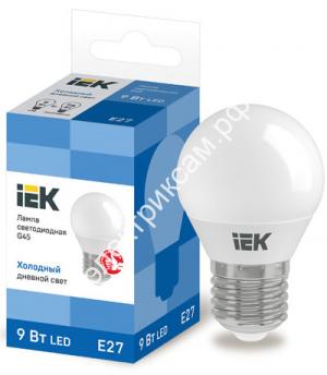 LLE-G45-9-230-65-E27 Лампа светодиодная ECO G45 шар 9Вт 230В 6500К E27 / 2918322 / - картинка 1