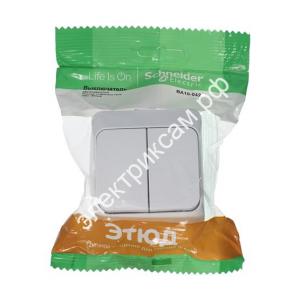 ВА10-042b IP44 ЭТЮД-выкл.ОУ двухкл.брызгозащ.белый 10А Schneider Electric (14 шт в уп.) / 382231 / - картинка 1