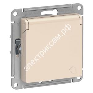 ATN000246 Розетка с заземл. со шторками с крышкой 16А IP20 механизм бежевый ATLASDESGN (15 шт в уп.) / 3883246 / - картинка 1