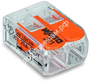 WAGO 221-412 2х(0,14/0.2-4,0)мм² 100шт/уп-клеммная колодка многоразовая н/г 32А 450В / 5425690 / - картинка 1