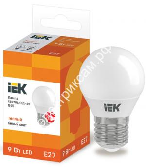 LLE-G45-9-230-30-E27 Лампа светодиодная ECO G45 шар 9Вт 230В 3000К E27 / 2918319 / - картинка 1