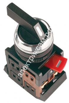 ALCLR-22/I-0-II-переключатель черный 3фикс.пол.1з+1р Dуст22мм 7,5A 230В / 570382 / - картинка 1
