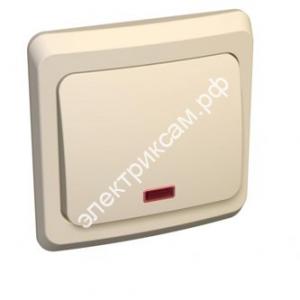 ВС10-005k ЭТЮД-выключатель СУ одноклавишный индикация кремовый 10А Schneider Electric (20 шт в уп.) / 38254 / - картинка 1
