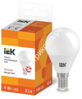 LLE-G45-9-230-30-E14 Лампа светодиодная ECO G45 шар 9Вт 230В 3000К E14 / 2918318 / - картинка 1