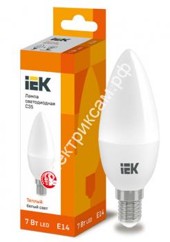 Лампа светодиодная ECO C35 свеча 7Вт 230В 3000К E14 / 2915641 / - картинка 1
