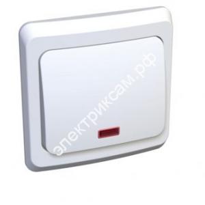 ВС10-005b ЭТЮД-выкл.СУ однокл.индикация белый 10А Schneider Electric (20 шт в уп.) / 38205 / - картинка 1
