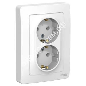 BLNRS001021 розетка С/У двойная с заземлением без шторок 16А 250В белый BLANCA (6 шт в уп.) / 421018 / - картинка 1
